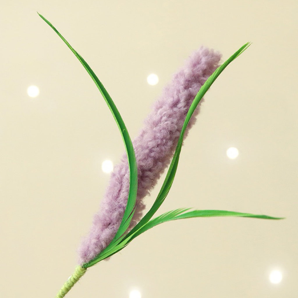 Lavender Cat Teaser Chaser Wand Kitten Toy Stick