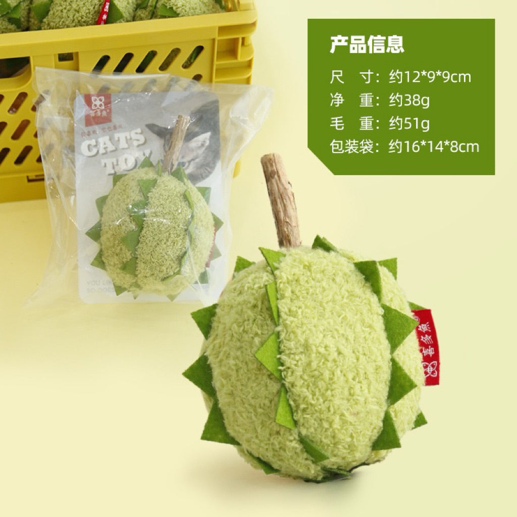 Durian and Mangosteen Catnip Toy Cat Bitting Chaser Pet Fruit Toy