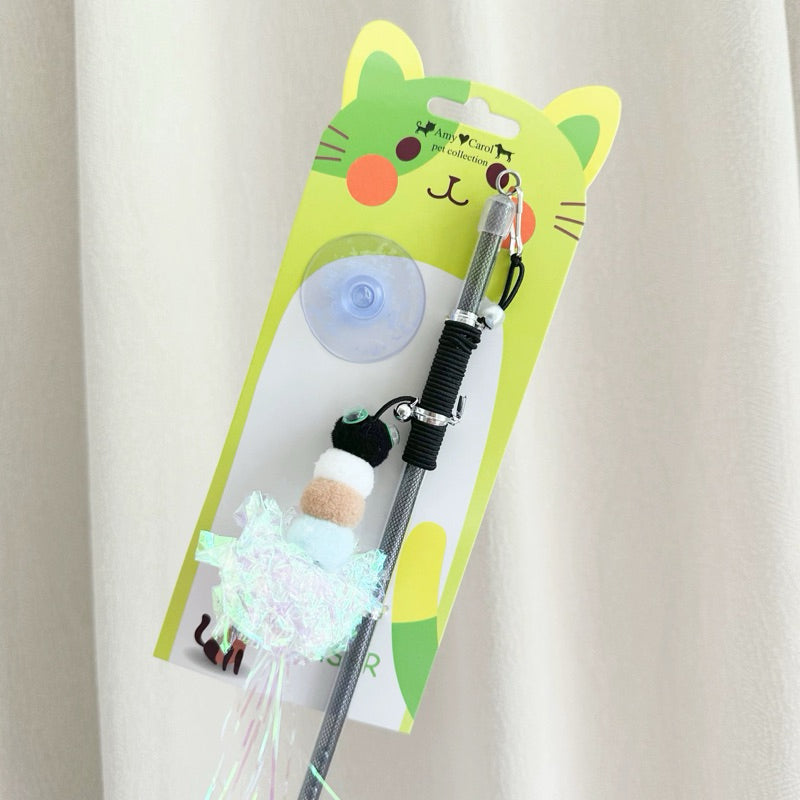 Cat Teaser Rattling Paper Ball Series Stick Wand Cat Toy Pet Chaser