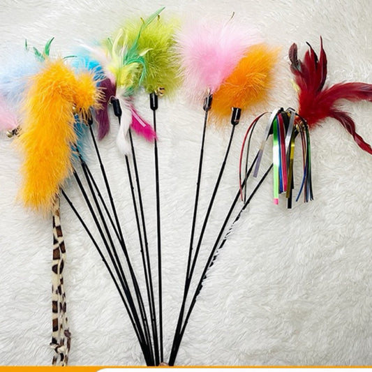 Elasric Stick Rod Series Cat Teaser Chaser Wand Pet Toy