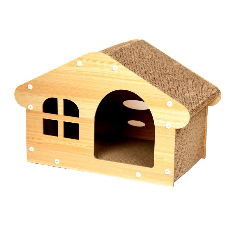 New! Cat Scratcher House Pet Toy Bed Scratching Board for Kitten