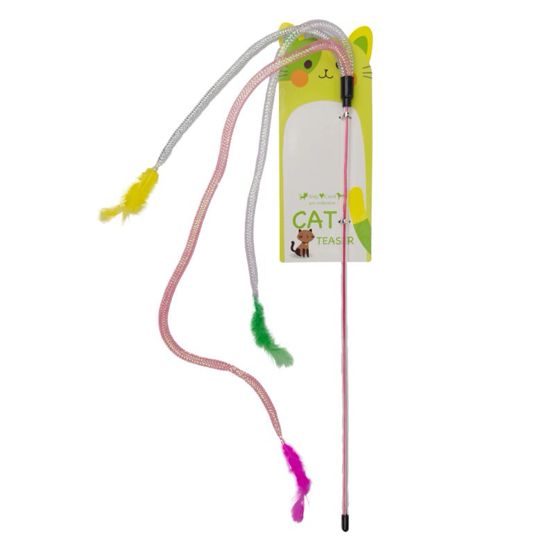 Cat Teaser Bouncing Net Series Pet Toy Chaser Stick Wand