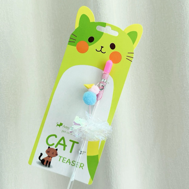 Cat Teaser Rattling Paper Ball Series Stick Wand Cat Toy Pet Chaser