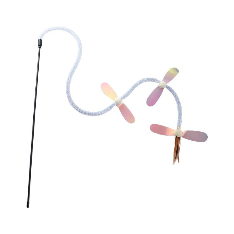 Clearance Cat Teaser with Bell Elastic Net Pet Toy Chaser stick