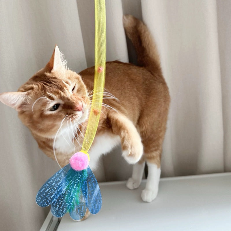 Cat Teaser Bouncing Net Series Pet Toy Chaser Stick Wand