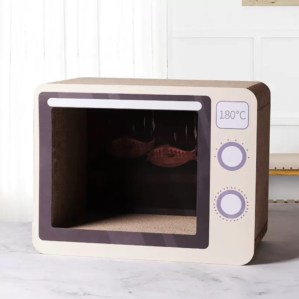 Cat Scrarch Box Board Scratcher Camera Radio House Pet Room