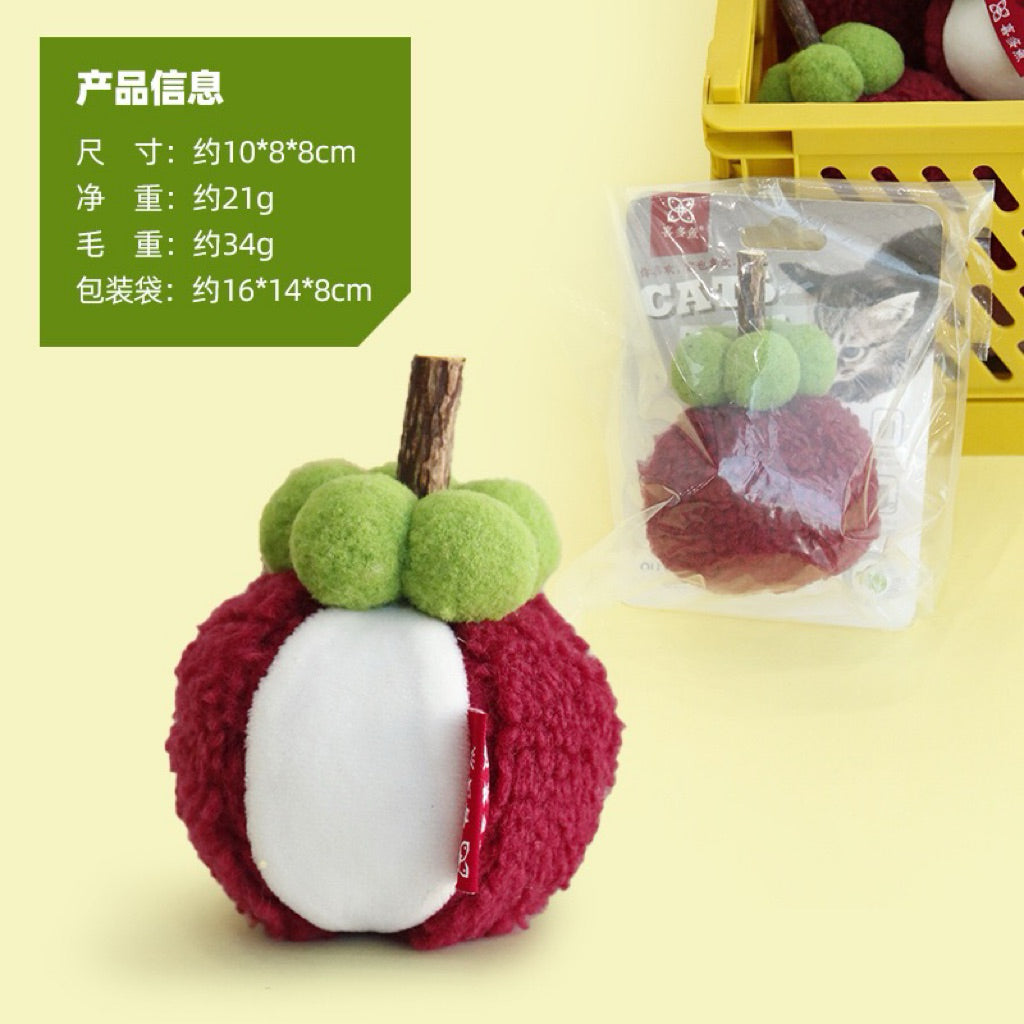 Durian and Mangosteen Catnip Toy Cat Bitting Chaser Pet Fruit Toy