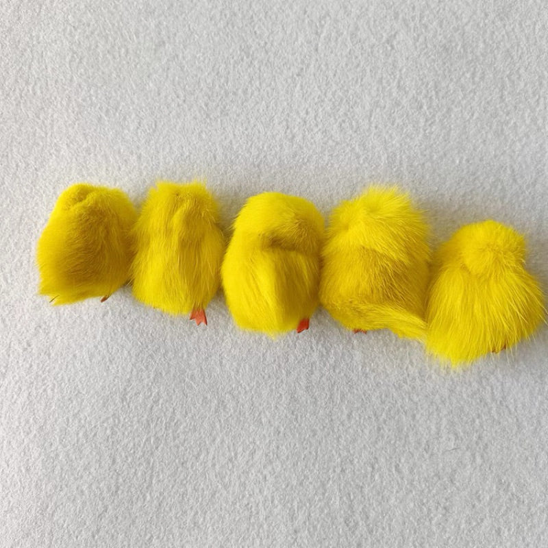 Fox Fur Little Yellow Chicken Toy for Cat Litten Pet Chaser Ball