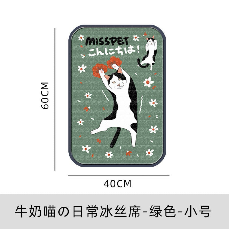 MissPet Cow Cat Black White Pet Sleeping Pad Cooling Thin Mat