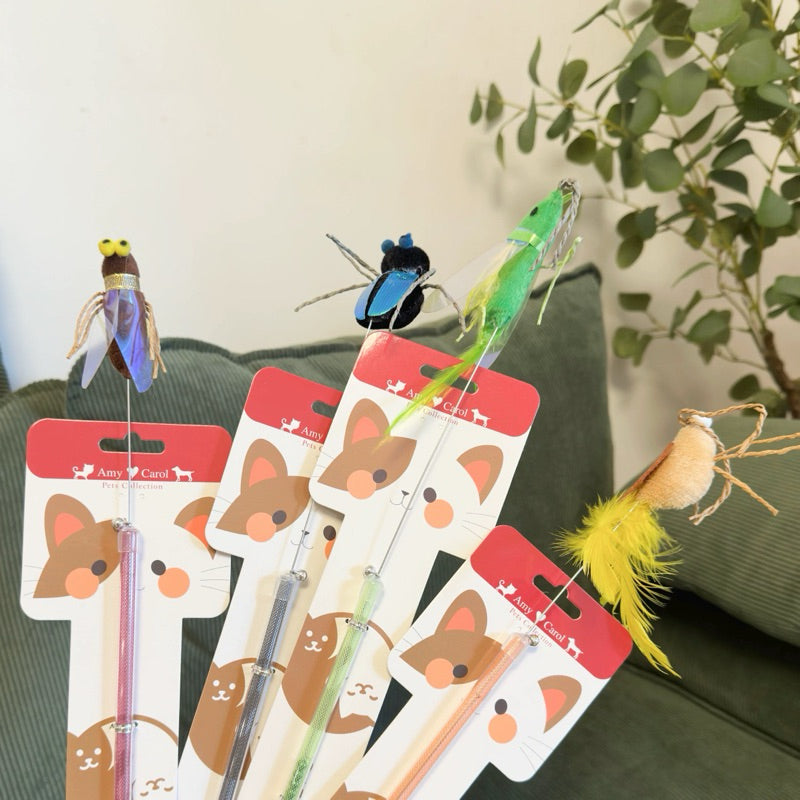 Scalable insect series Cat Teaser Pet Toy Stick Wand
