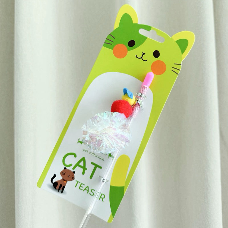 Cat Teaser Rattling Paper Ball Series Stick Wand Cat Toy Pet Chaser