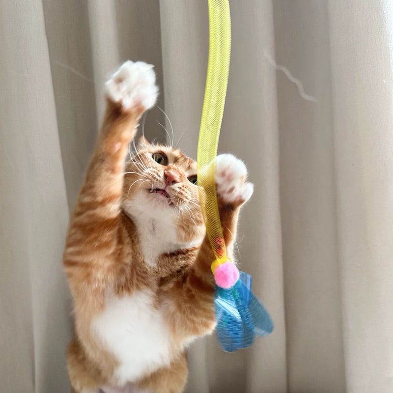 Cat Teaser Bouncing Net Series Pet Toy Chaser Stick Wand