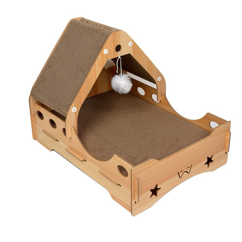 New! Cat Scratcher House Pet Toy Bed Scratching Board for Kitten