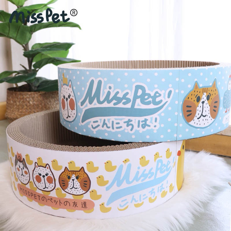 MissPet Cat Scratcher House Bed Kitten Round Scratch Board Large