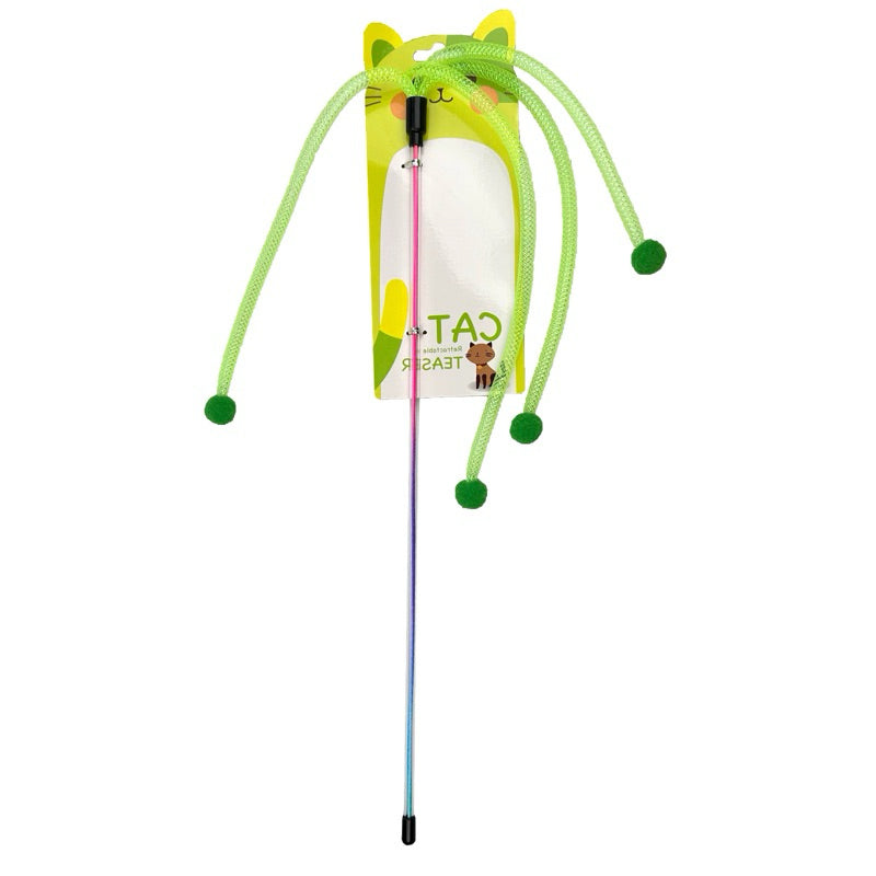 Cat Teaser Bouncing Net Series Pet Toy Chaser Stick Wand