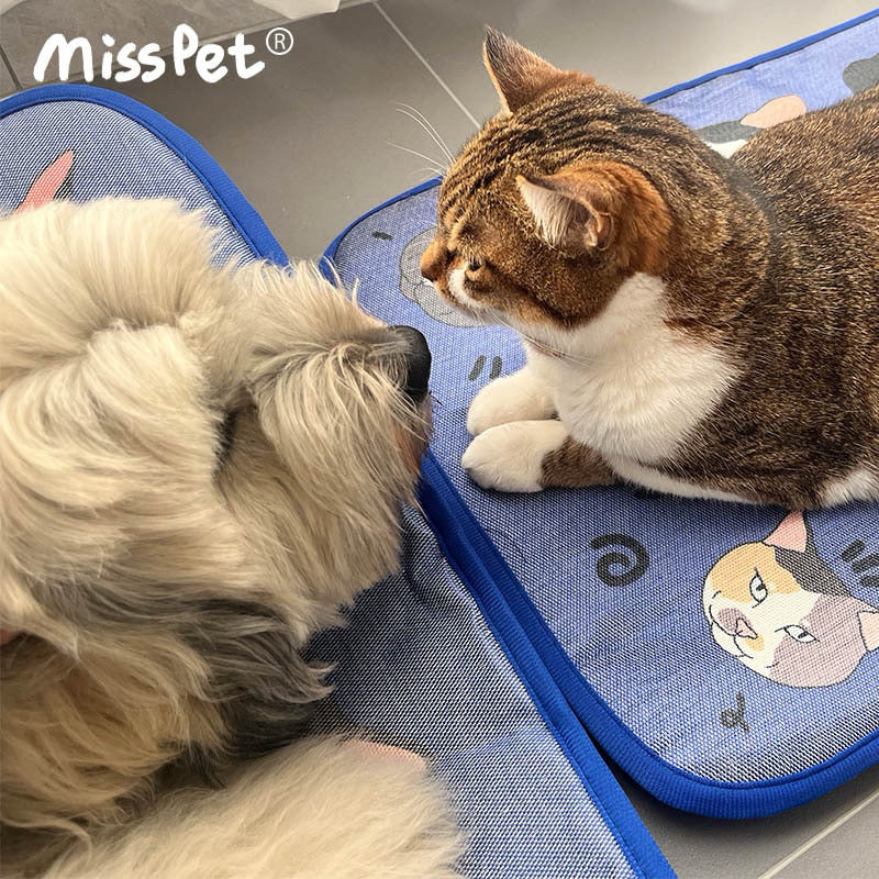 MissPet Cow Cat Black White Pet Sleeping Pad Cooling Thin Mat