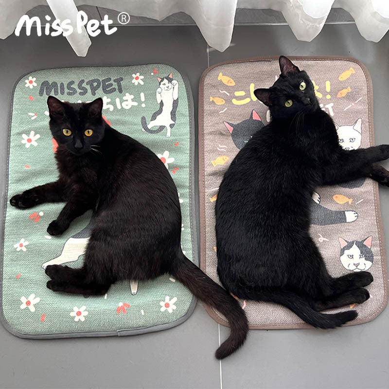 MissPet Cow Cat Black White Pet Sleeping Pad Cooling Thin Mat