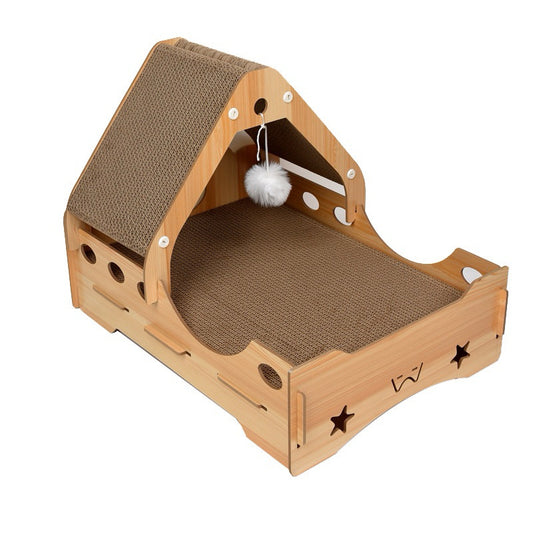 New! Cat Scratcher House Pet Toy Bed Scratching Board for Kitten
