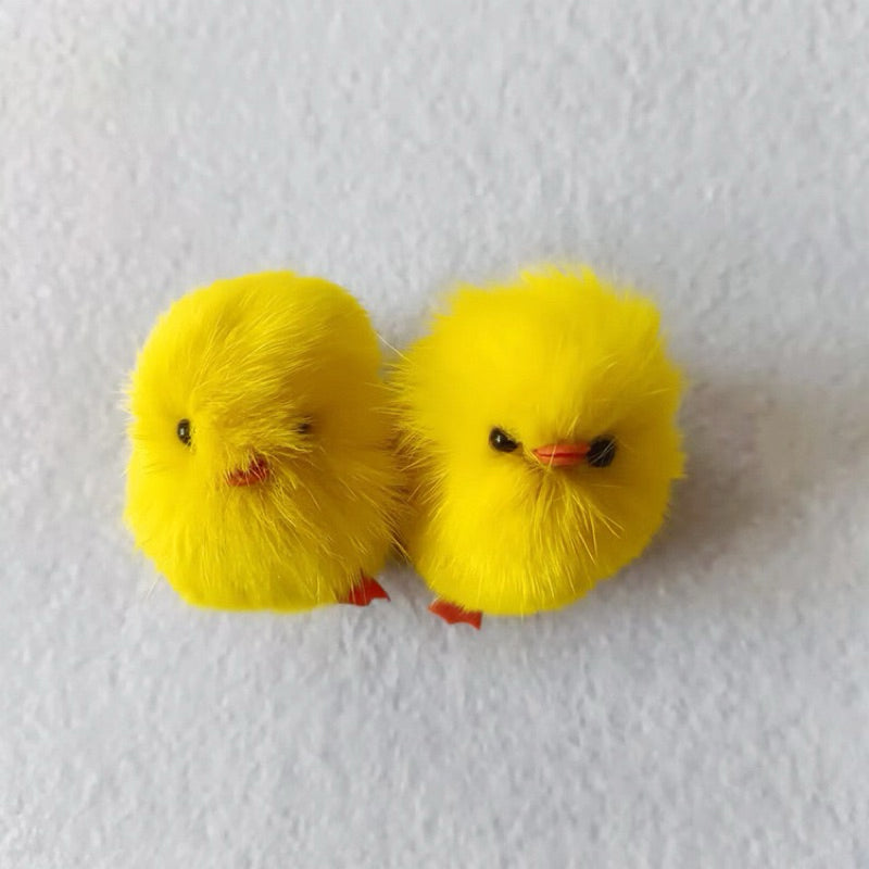 Fox Fur Little Yellow Chicken Toy for Cat Litten Pet Chaser Ball