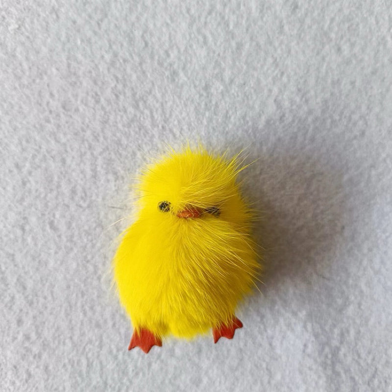 Fox Fur Little Yellow Chicken Toy for Cat Litten Pet Chaser Ball