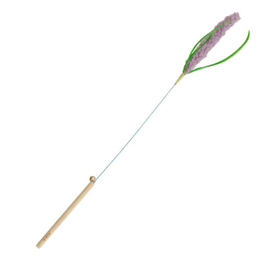 Lavender Cat Teaser Chaser Wand Kitten Toy Stick