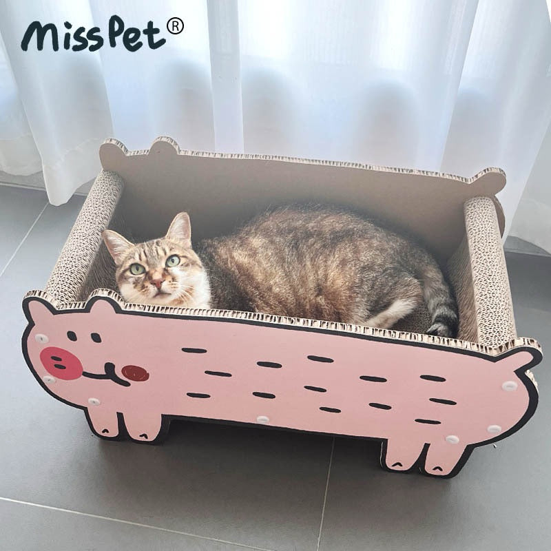 Misspet Joon Cat Scratcher Bed Pet Toy Piggy Kitten House