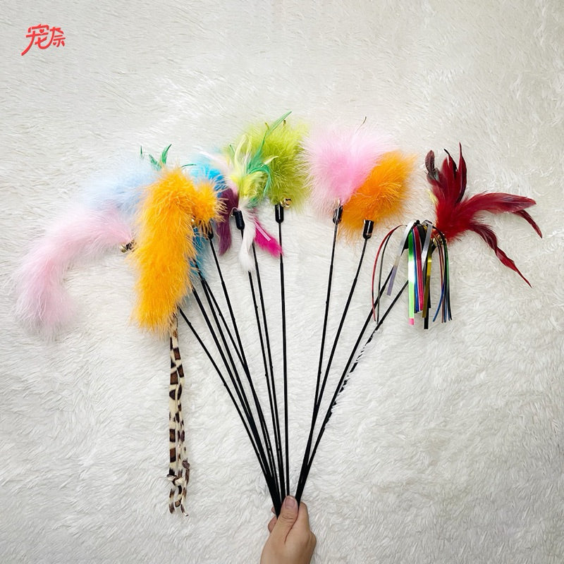 Elasric Stick Rod Series Cat Teaser Chaser Wand Pet Toy