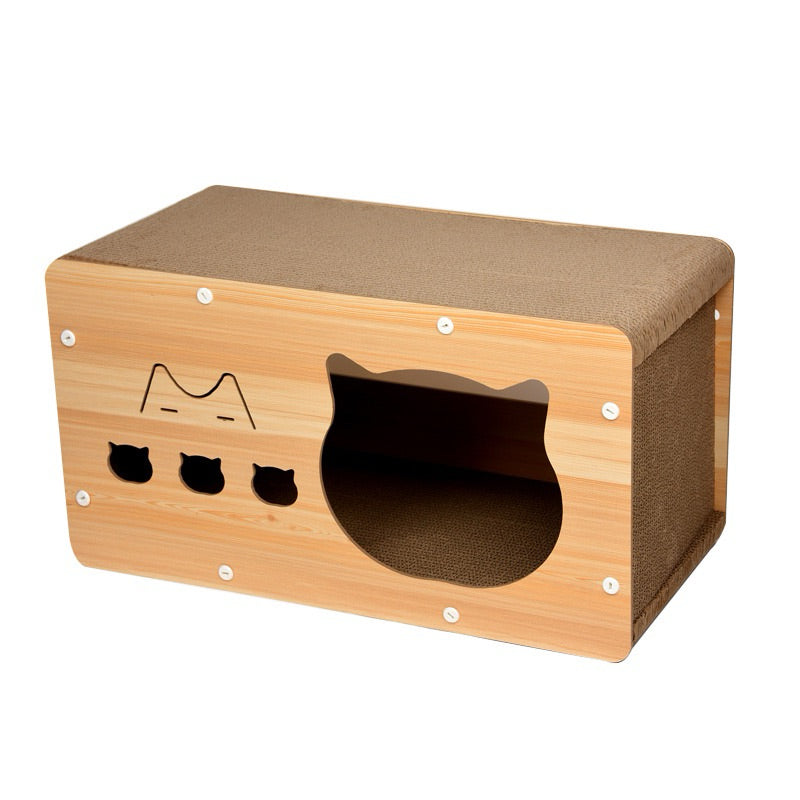 New! Cat Scratcher House Pet Toy Bed Scratching Board for Kitten