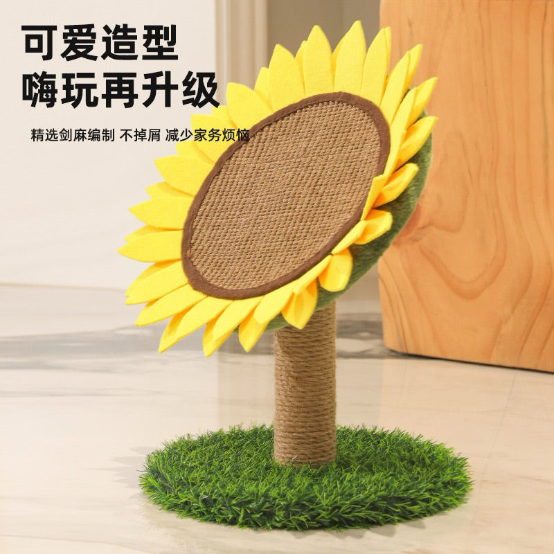 Sunflower Cat Scratcher Post Sisal Pet Toy Cat Scratching Board