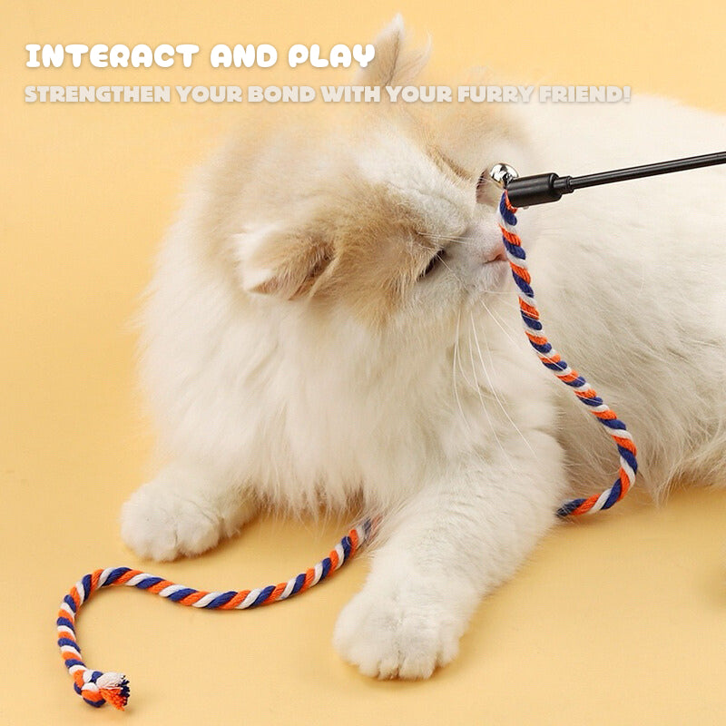 Cat Teaser Wand with Cotton Rope and Bell – Interactive Toy for Cats