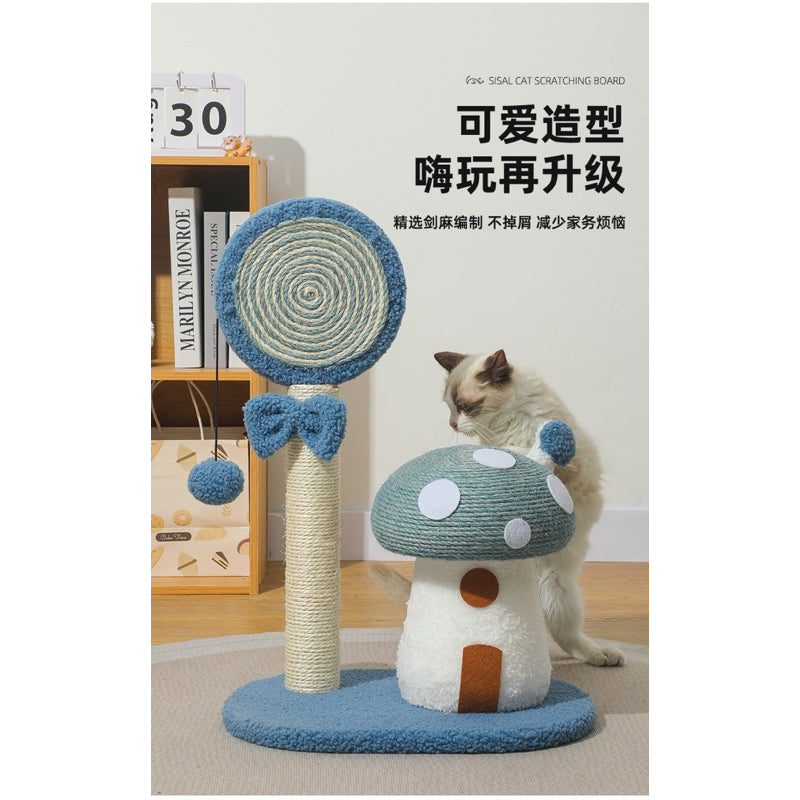 Mushroom Lollipop Sisal Cat Scratcher Post Cat Toy Scratch Board