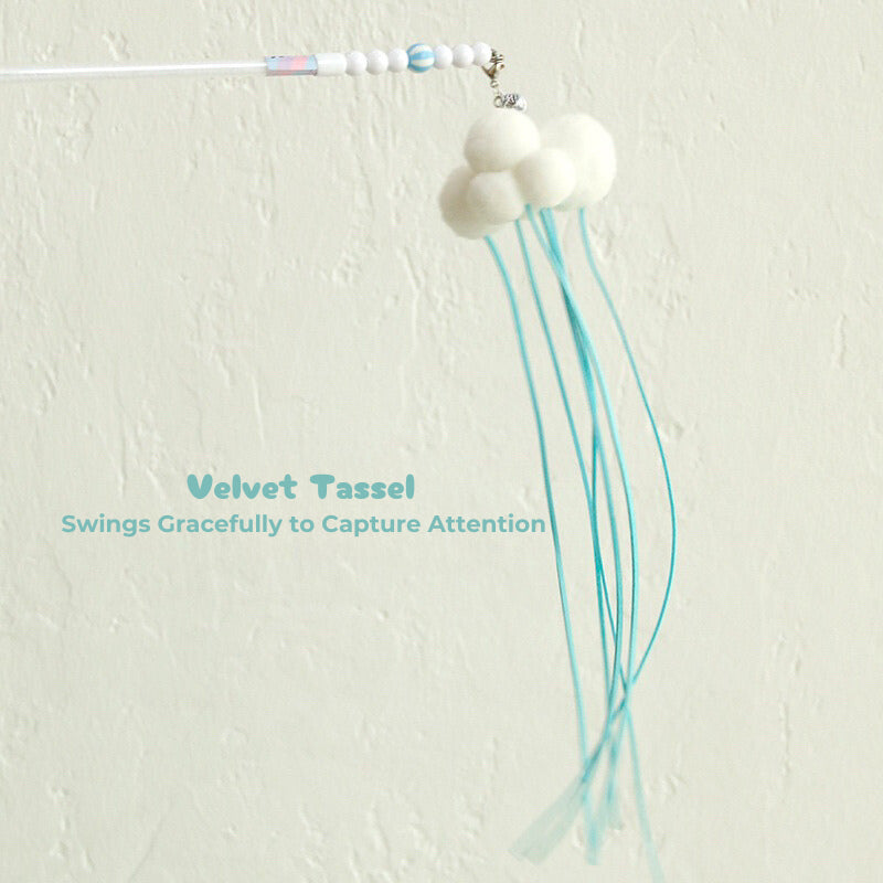 Cat Teaser Soft Cloud ☁️ with Bell Tassel Pet Toy