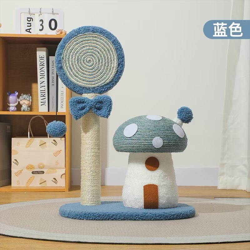 Mushroom Lollipop Sisal Cat Scratcher Post Cat Toy Scratch Board
