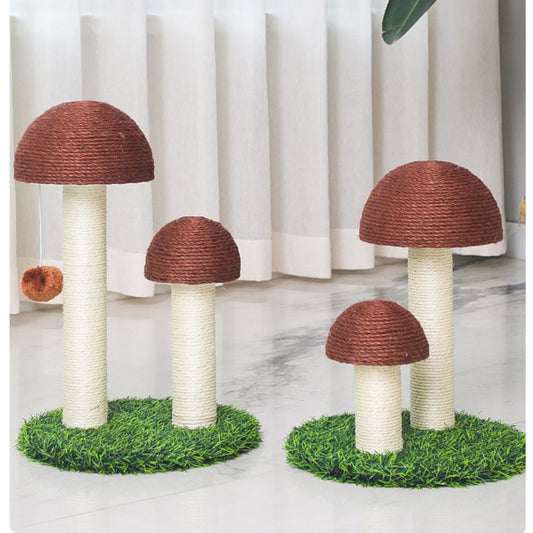 Double Mushroom Cat Scratcher Sisal Pet Toy Scratching Post