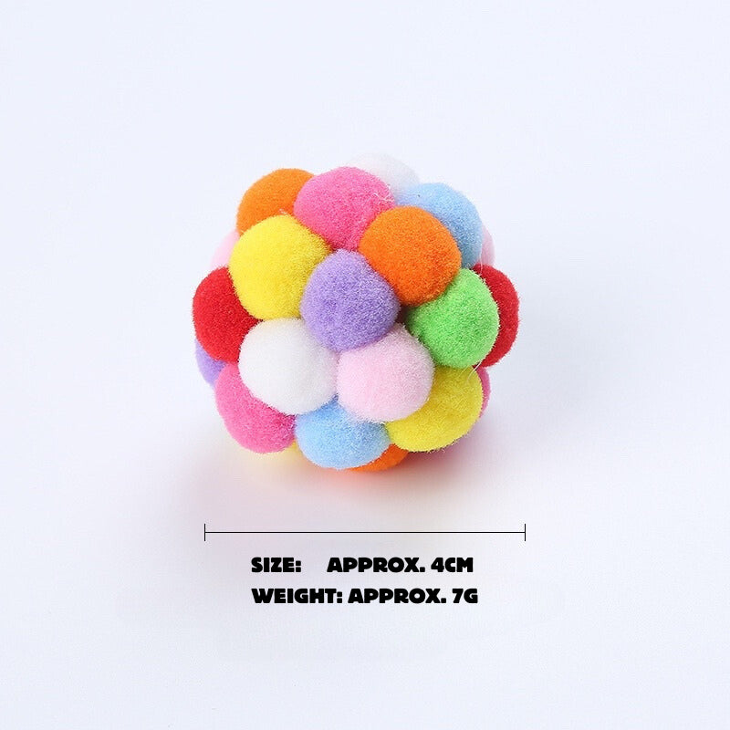 [SG] Cat toy soft ball with bell elastic fluffy pet toy TinyPet