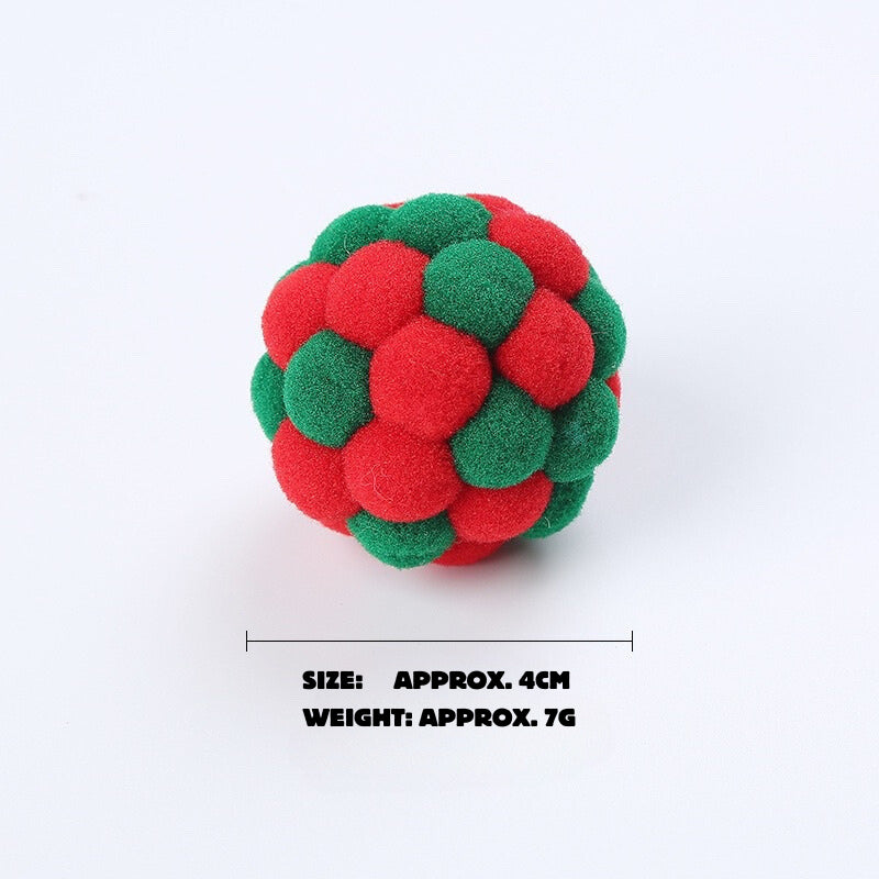 [SG] Cat toy soft ball with bell elastic fluffy pet toy TinyPet