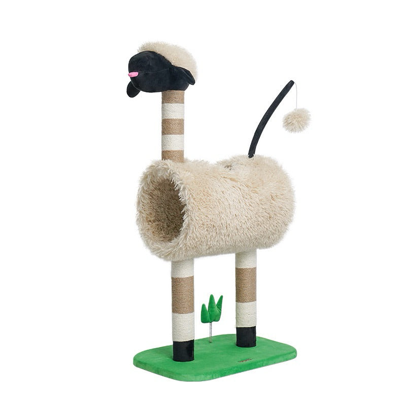 ZEZE sheep Cat Scratcher Tree Condo House Scratching Toy