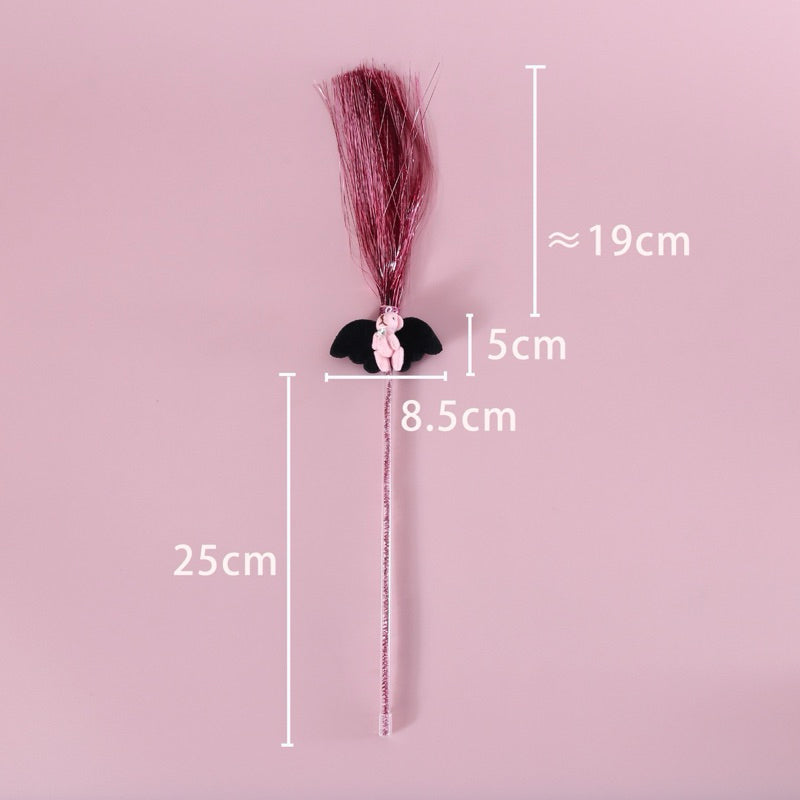 Angel Bear Cat Teaser Toy Chaser Wand Stick Pet Toy