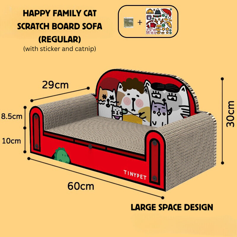 [SG Stock] TinyPet happy family cat scratch sofa board bed pet toy