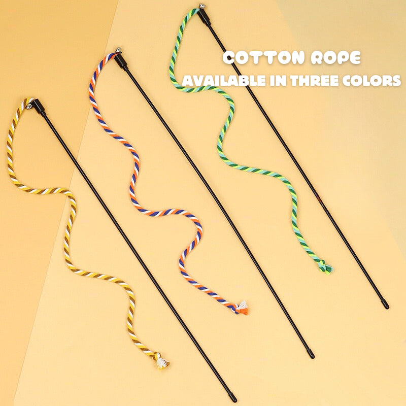 Cat Teaser Wand with Cotton Rope and Bell – Interactive Toy for Cats