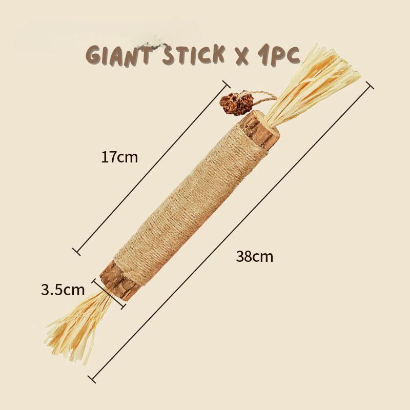 Catnip Catmint bitting bar cat toy sisal raffia teaser chaser stick