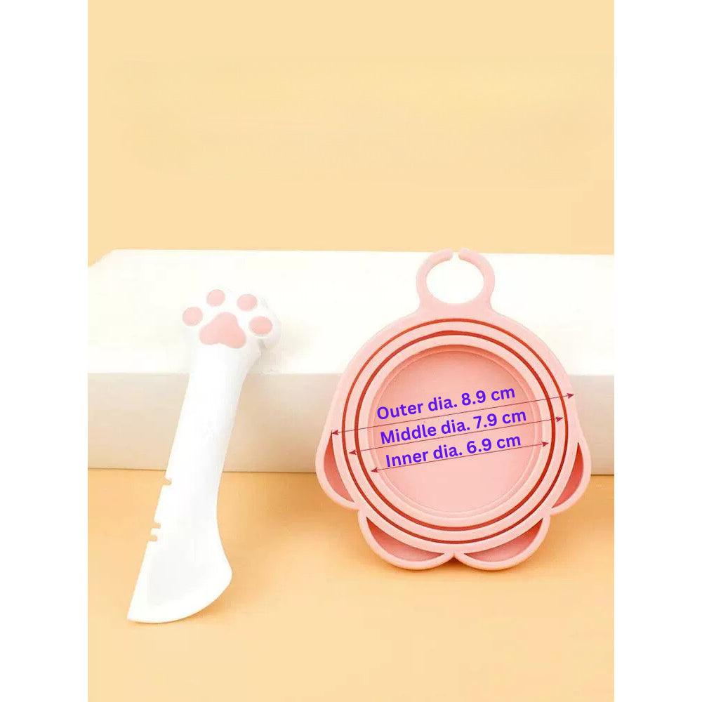 [SG Stock] Cat paw 🐾 silicon rubber can food lid cover 🥄 spoon