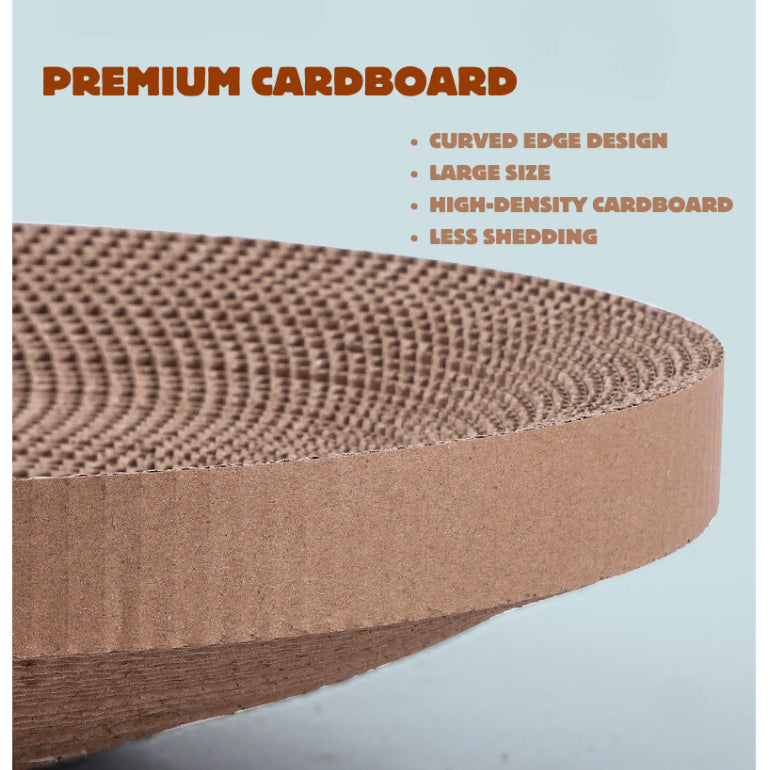Cat scratch board round teaser tunnel chaser replaceable corrugated paper