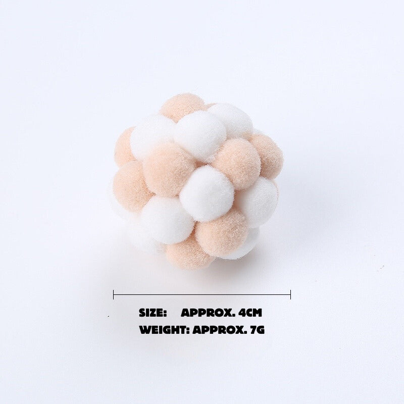 [SG] Cat toy soft ball with bell elastic fluffy pet toy TinyPet