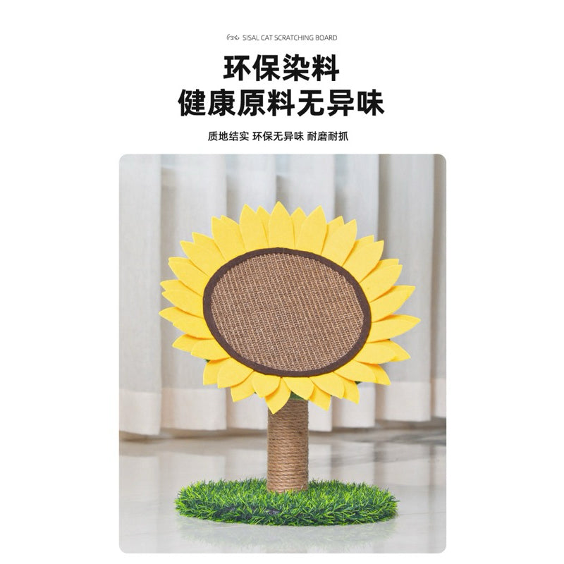 Sunflower Cat Scratcher Post Sisal Pet Toy Cat Scratching Board