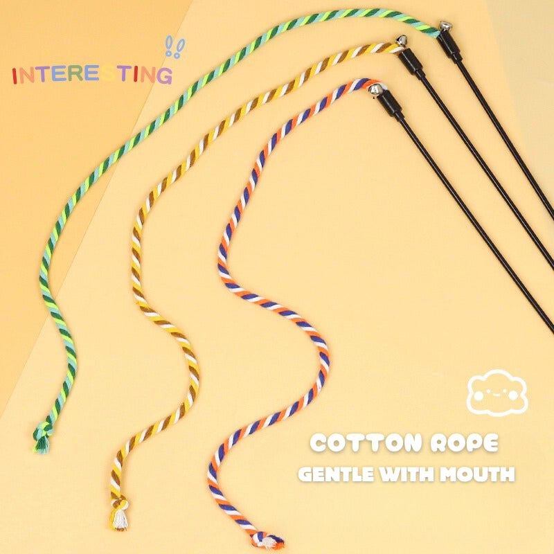 Cat Teaser Wand with Cotton Rope and Bell – Interactive Toy for Cats