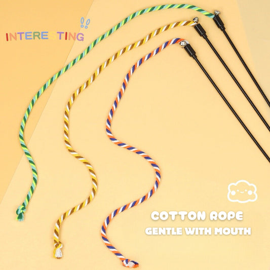 Cat Teaser Wand with Cotton Rope and Bell – Interactive Toy for Cats