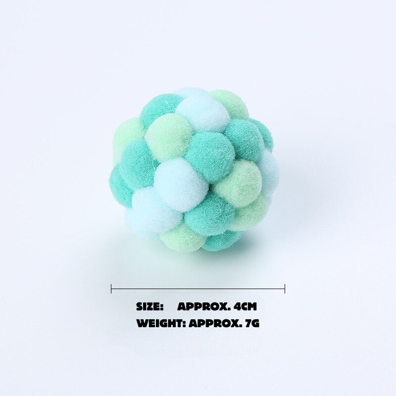 [SG] Cat toy soft ball with bell elastic fluffy pet toy TinyPet