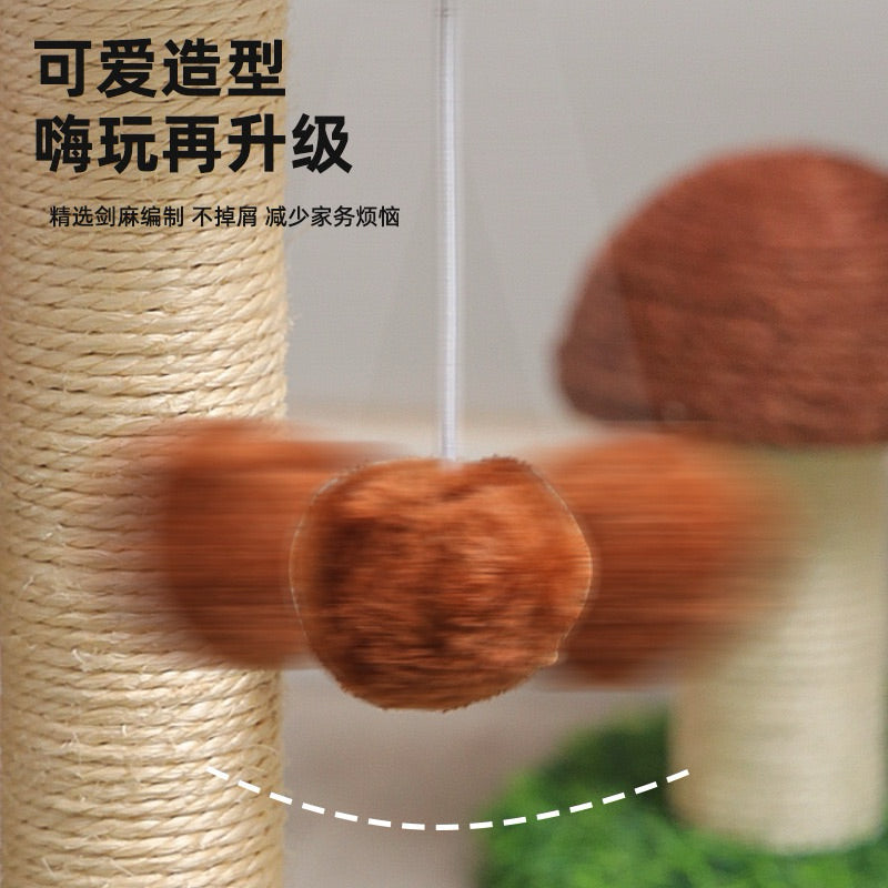 Double Mushroom Cat Scratcher Sisal Pet Toy Scratching Post