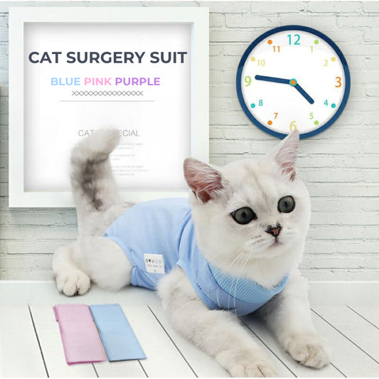 [SG] Pet Cat surgery suit cloth for recovery from sterilization skin issue prevent licking